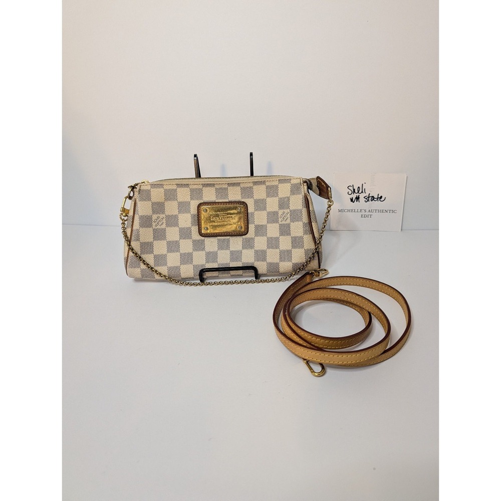 Louis Vuitton Damier Azur Eva Clutch Crossbody Dustbag and COA included